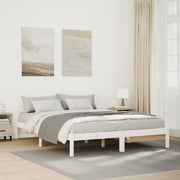 Bedframe 140x210 cm grenenhout wit