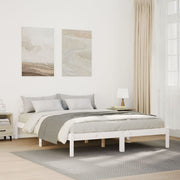 Bedframe 160x210 cm massief grenenhout wit