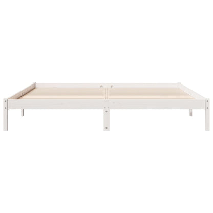 Bedframe extra lang zonder matras grenenhout wit 180x210 cm
