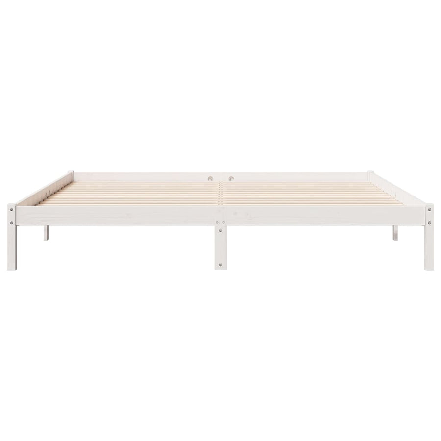 Bedframe extra lang zonder matras grenenhout wit 180x210 cm