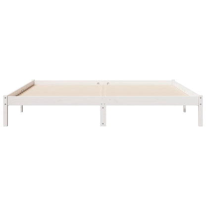 Bedframe extra lang zonder matras grenenhout wit 200x210 cm