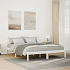 Bedframe grenenhout wit 140x220 cm extra lang