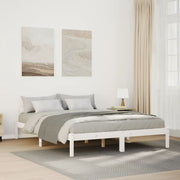 Bedframe grenenhout wit 140x220 cm extra lang