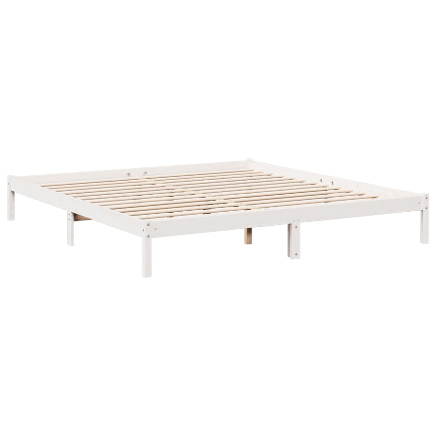 Bedframe extra lang zonder matras grenenhout wit 180x220 cm
