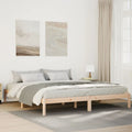 Extra-long bed frame without mattress, solid pine wood 200x220 cm