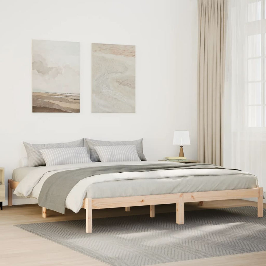 Bedframe extra lang zonder matras massief grenenhout 200x220 cm