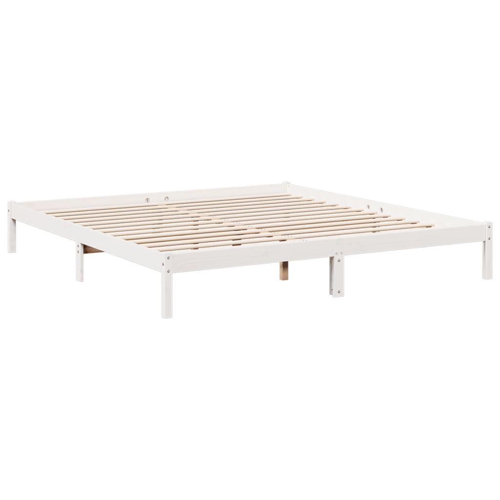Bedframe extra lang zonder matras grenenhout wit 200x220 cm