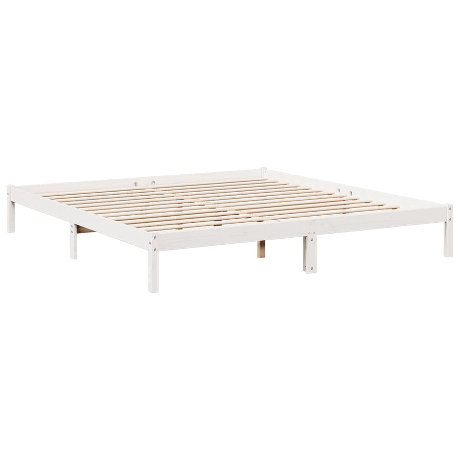 Bedframe extra lang zonder matras grenenhout wit 200x220 cm