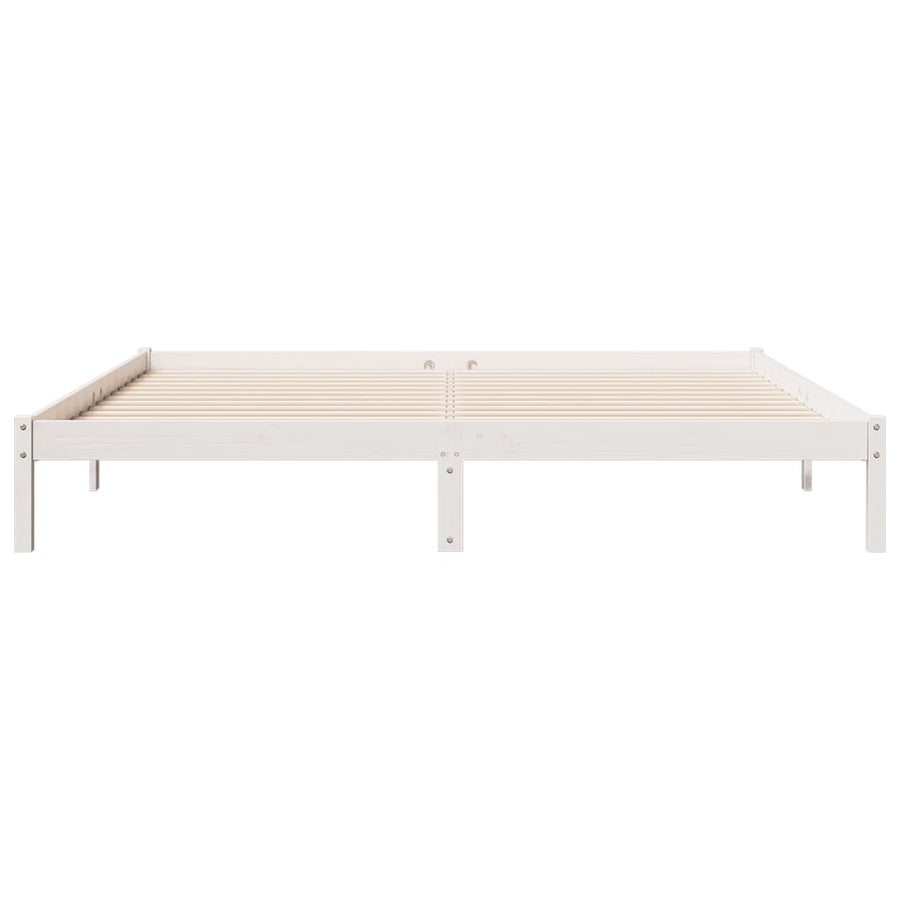 Bedframe extra lang zonder matras grenenhout wit 200x220 cm