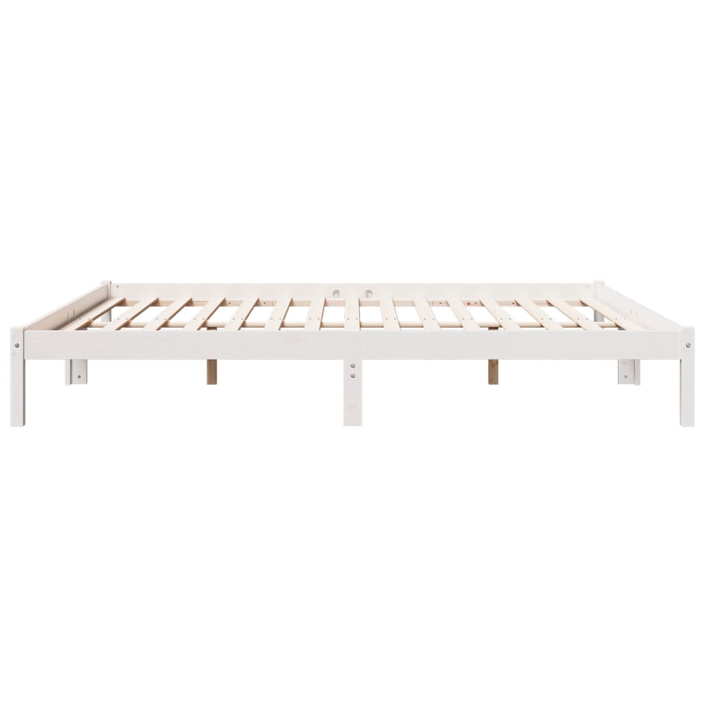 Bedframe extra lang zonder matras grenenhout wit 200x220 cm
