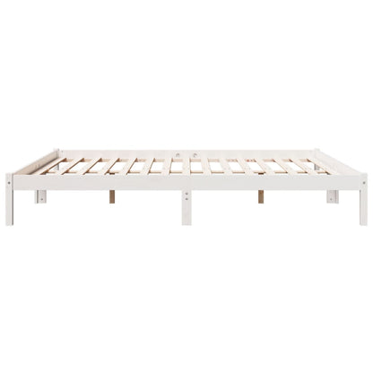Bedframe extra lang zonder matras grenenhout wit 200x220 cm