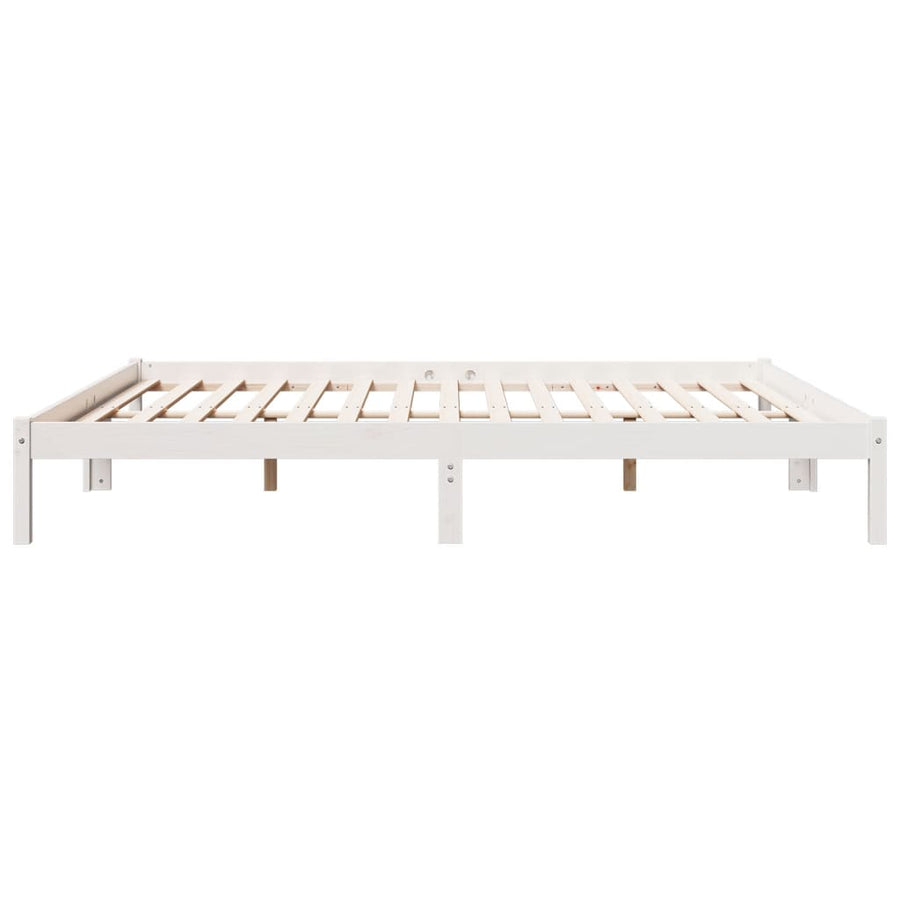 Bedframe extra lang zonder matras grenenhout wit 200x220 cm