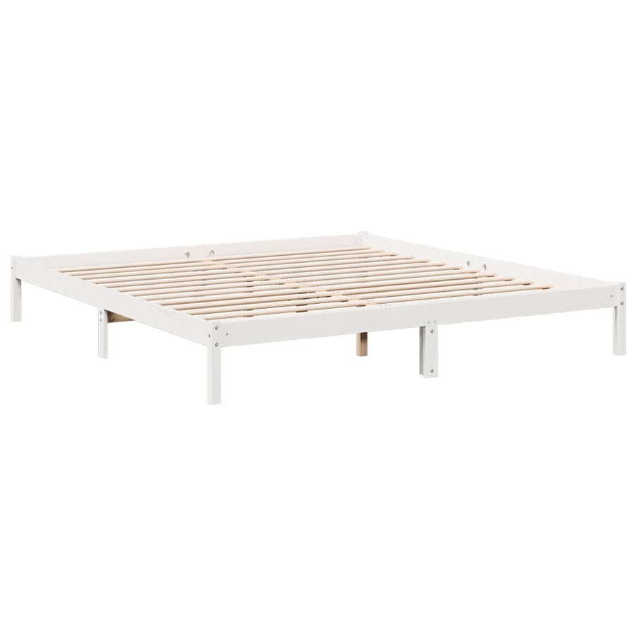 Bedframe extra lang zonder matras grenenhout wit 200x220 cm