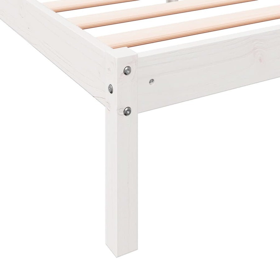 Bedframe extra lang zonder matras grenenhout wit 200x220 cm