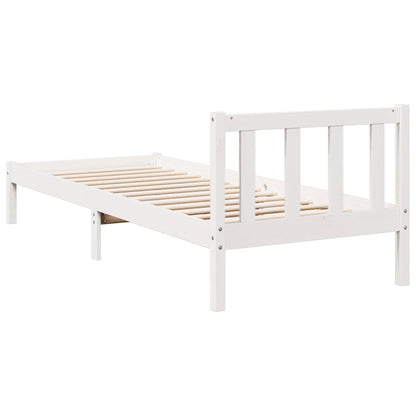 Bedframe extra lang zonder matras grenenhout wit 100x210 cm