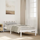 Bedframe extra lang zonder matras grenenhout wit 100x210 cm