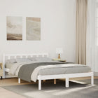 Bedframe 140x210 cm grenenhout wit