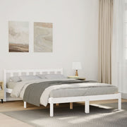 Bedframe 140x210 cm grenenhout wit