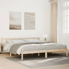 Extra-long bed frame without mattress, solid pine wood 180x210 cm