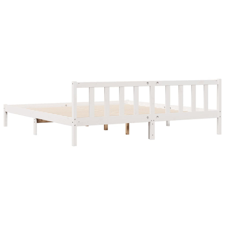 Bedframe extra lang zonder matras grenenhout wit 200x210 cm