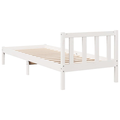 Bedframe extra lang zonder matras grenenhout wit 80x220 cm