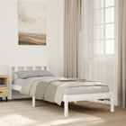 Bedframe grenenhout wit 80x220 cm