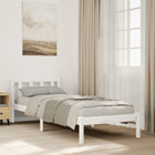 Bedframe 90x220 cm grenenhout wit