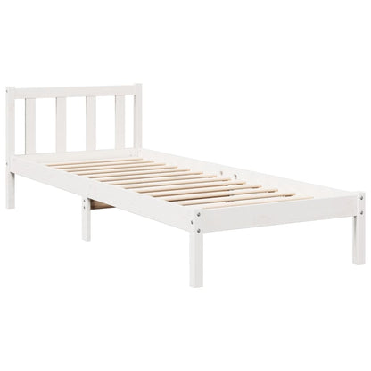 Bedframe extra lang zonder matras grenenhout wit 100x220 cm