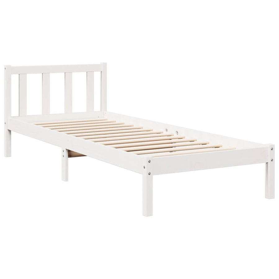 Bedframe extra lang zonder matras grenenhout wit 100x220 cm