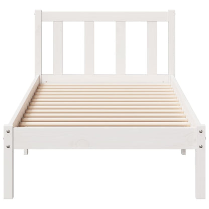 Bedframe extra lang zonder matras grenenhout wit 100x220 cm
