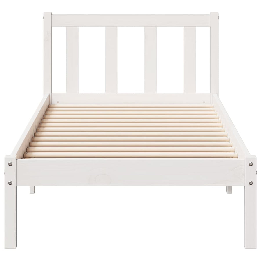 Bedframe extra lang zonder matras grenenhout wit 100x220 cm