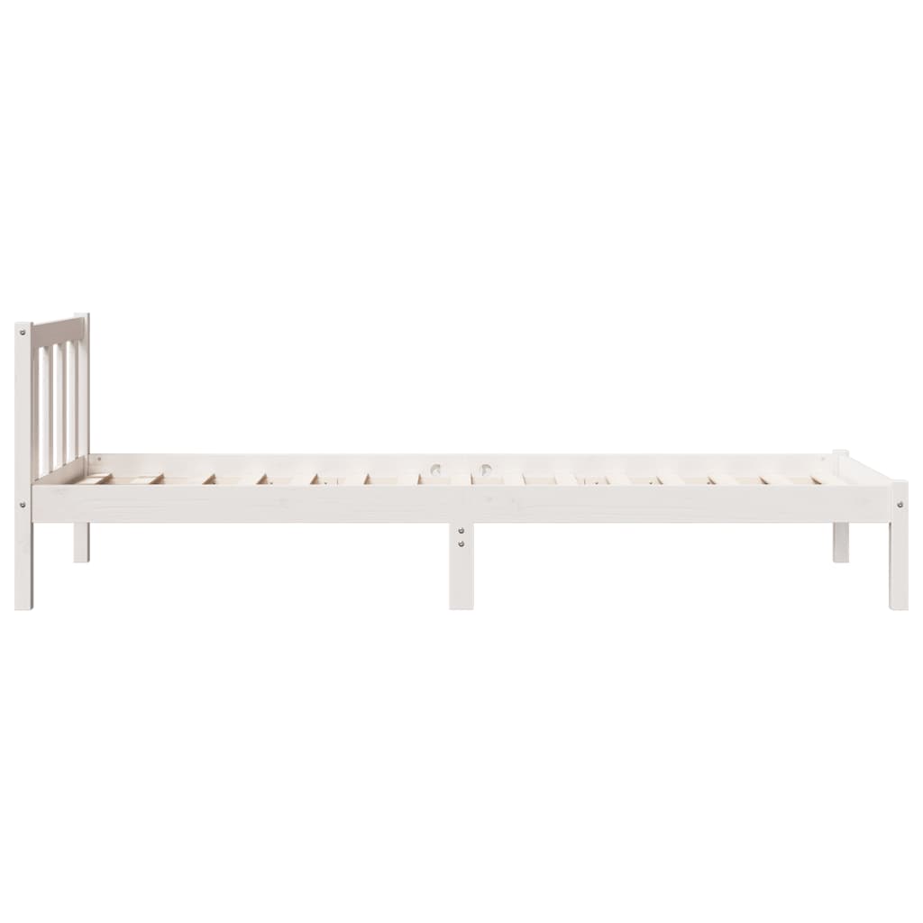 Bedframe extra lang zonder matras grenenhout wit 100x220 cm
