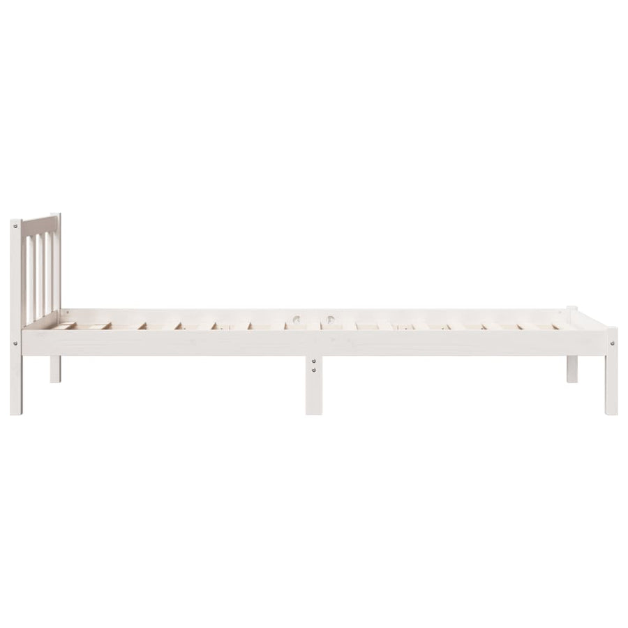Bedframe extra lang zonder matras grenenhout wit 100x220 cm