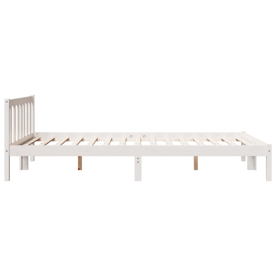 Bedframe extra lang zonder matras grenenhout wit 140x220 cm