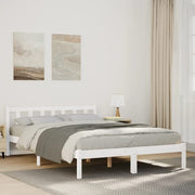 Bedframe grenenhout wit 140x220 cm