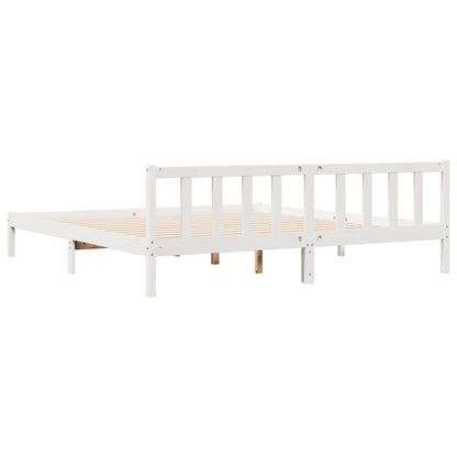 Bedframe extra lang zonder matras grenenhout wit 180x220 cm