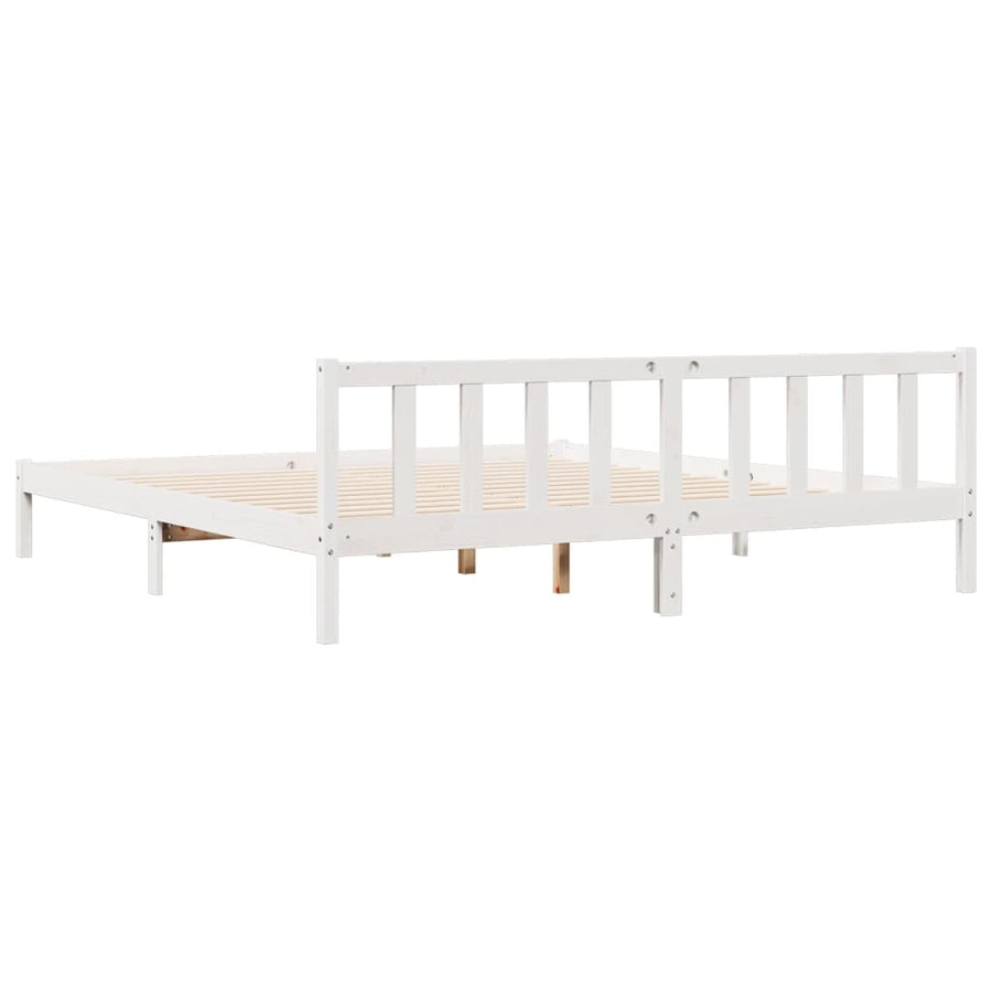 Bedframe extra lang zonder matras grenenhout wit 180x220 cm