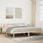 Extra-long bed frame without mattress, solid pine wood 200x220 cm