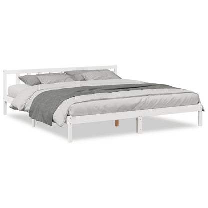 Bedframe Extra Lang Zonder Matras Grenenhout Wit 200X220 Cm