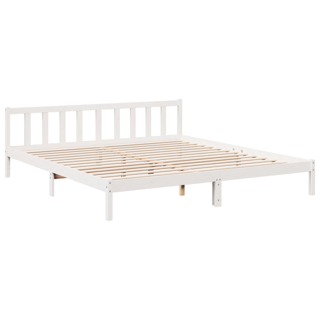 Bedframe Extra Lang Zonder Matras Grenenhout Wit 200X220 Cm