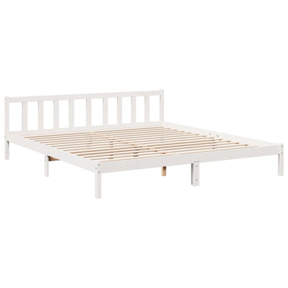 Bedframe Extra Lang Zonder Matras Grenenhout Wit 200X220 Cm