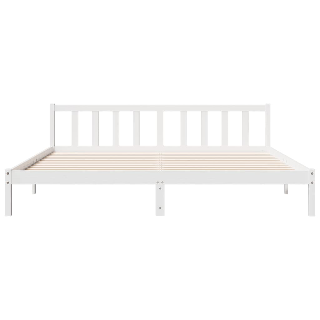 Bedframe Extra Lang Zonder Matras Grenenhout Wit 200X220 Cm