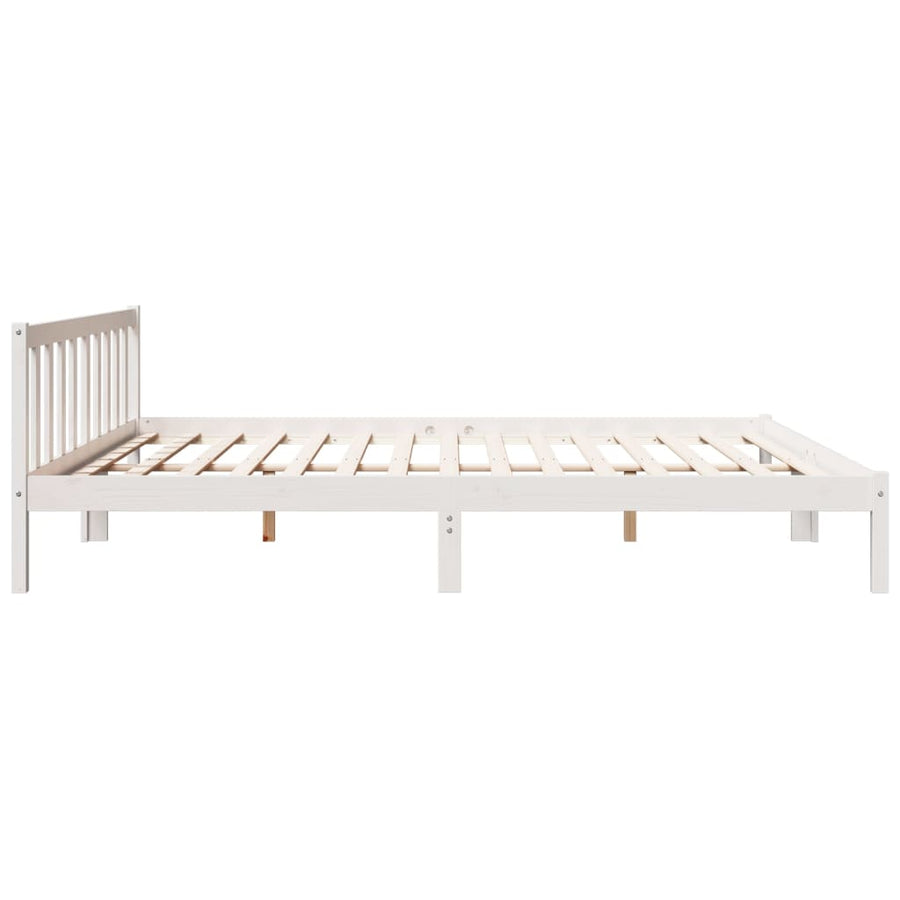 Bedframe Extra Lang Zonder Matras Grenenhout Wit 200X220 Cm