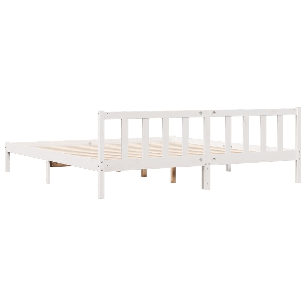 Bedframe Extra Lang Zonder Matras Grenenhout Wit 200X220 Cm