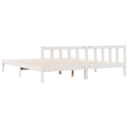 Bedframe Extra Lang Zonder Matras Grenenhout Wit 200X220 Cm