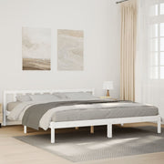 Bedframe 200x220 cm grenenhout wit