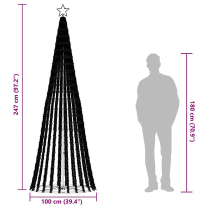 LED-kerstboom 475 LEDs koud wit 247 cm