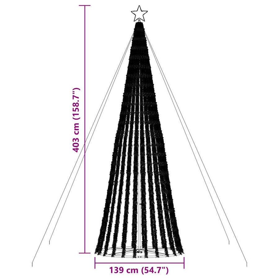 Lichtkegel 1028 warmwitte LED's 403 cm