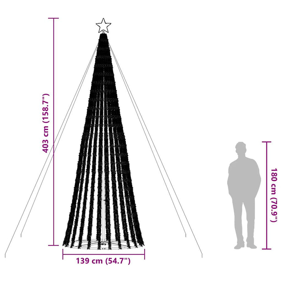 Lichtkegel 1028 koudwitte LED's 403 cm