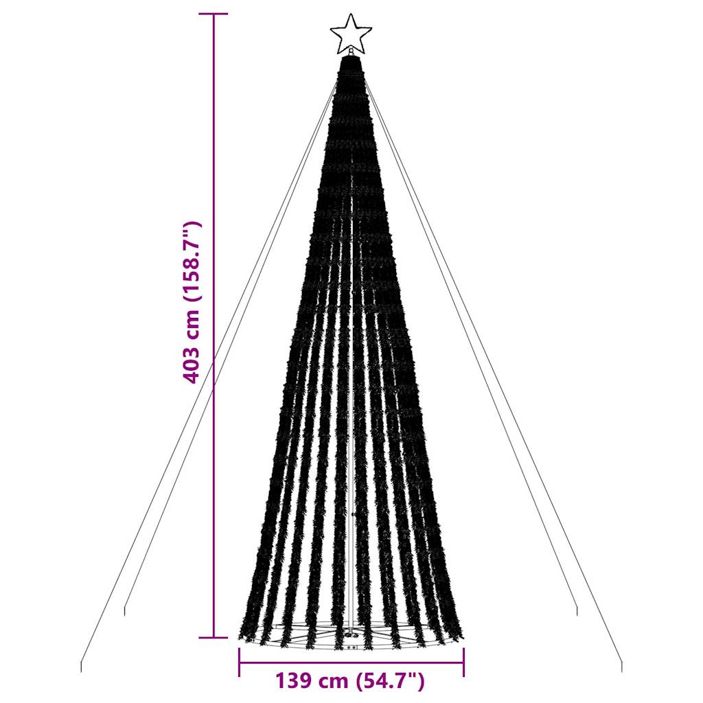 LED-kerstboom 1028 LEDs 403 cm blauw